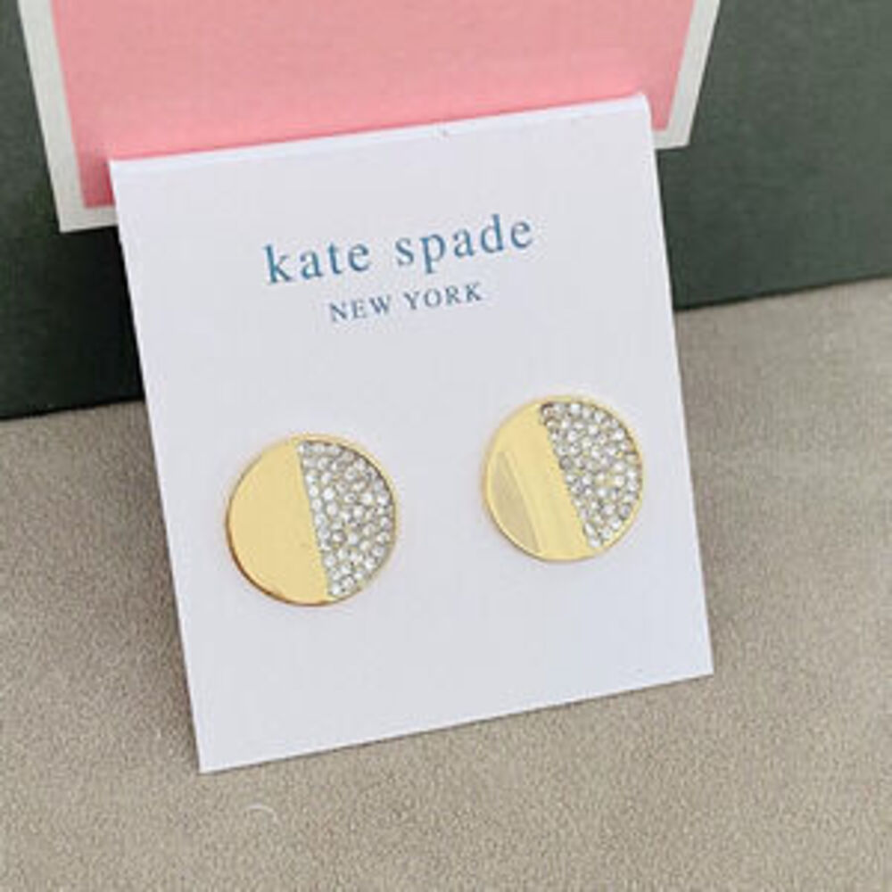 kate spade Rhinestone Geometric Circle Metal Earrings